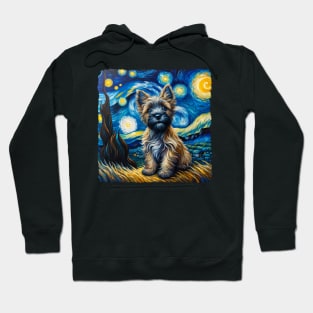 Starry Cairn Terrier Portrait - Dog Portrait Hoodie